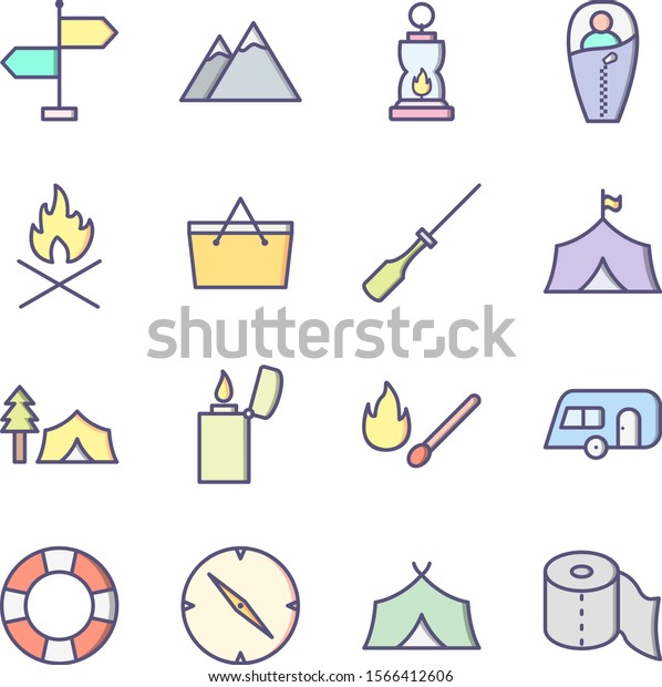 16 Icon Set Of camping For Personal And\
Commercial Use...\
