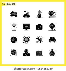 16 Icon Set. Simple Solid Symbols. Glyph Sign on White Background for Website Design Mobile Applications and Print Media.