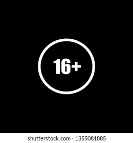 16+ Icon Vector On Black Background / Illustration 