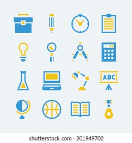16 icons for Education school.Vector EPS10 