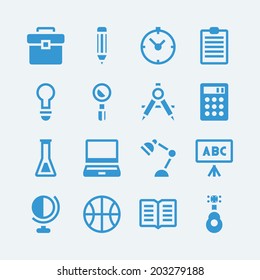 16 icons for Education school.Vector EPS10 
