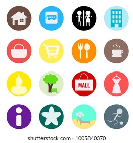 16 icons for mapping. simple flat design