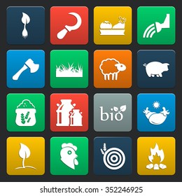 16 icons universal set for web and mobile flat