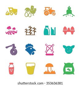 16 icons universal set for web and mobile flat