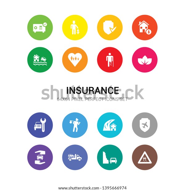 12 Insurance Vector Icons Set Included Stock Vector (Royalty Free ...