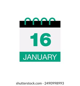 16 january calendar date icon vector eps