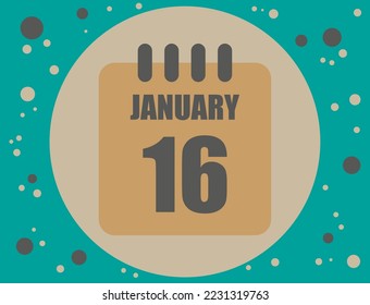 16 January calendar vector. Calendar icon for the month of January with circle. Banner for holidays and commemorative dates