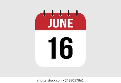 16. Juni-Kalender. In: June Calendar Illustration.