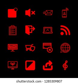 16 keyboard icons with logout and computer in this set