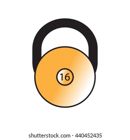 16 kg kettlebell Icon on a white background. Vector art.
