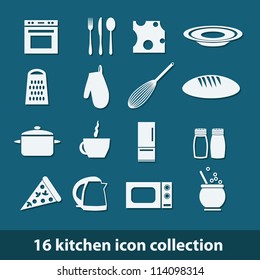 16 kitchen icon collection