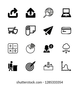 16 laptop icons with send email and student sitting on a desk for study in this set