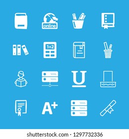 16 learning icons with book and server in this set