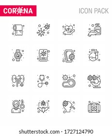 16 Line coronavirus epidemic icon pack suck as healthcare; sanitizer; virus; hand sanitizer; corona viral coronavirus 2019-nov disease Vector Design Elements
