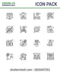 16 Line Set of corona virus epidemic icons. such as communication; surgery; medicine; operation; care viral coronavirus 2019-nov disease Vector Design Elements