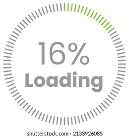 16 % Ladung. 16 % Kreisdiagramme Infografik-Vektorgrafik, 16 % einsatzbereit für Webdesign ux-ui