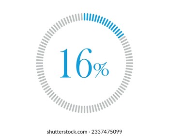 16% Loading. 16% circle diagrams Infographics vector, Percentage ready to use for web design.
