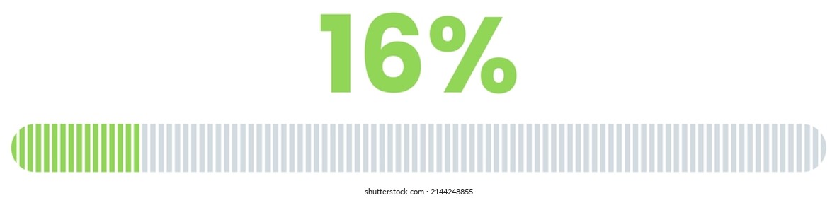16% Loading. 16% progress bar Infographics vector, 16 Percentage ready to use for web design ux-ui