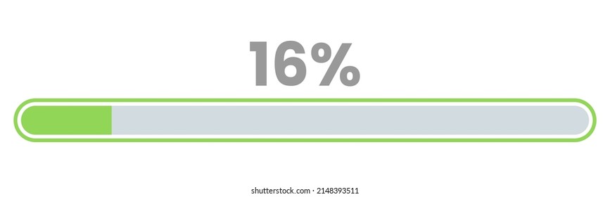 16% Loading. 16% progress bar Infographics vector, 16 Percentage ready to use for web design ux-ui