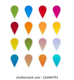 16 location mapping pins sign  map icons