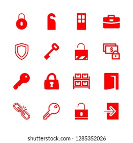 16 lock icons with do not disturb and briefcase in this set