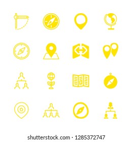 16 map icons with exchanging data and worldwide in this set