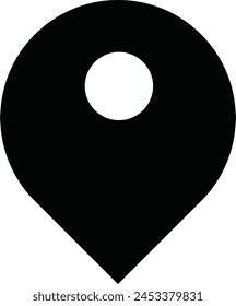 16 map pins sign location icon with ellipse gray gradient shadow in flat simple style. Black round shapes on white background. Vector illustration web design element save in 8 eps
