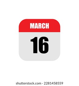 16 march icon with white background