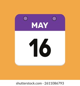 16 may calender icon text page monthly web design.