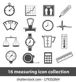 16 measuring icon collection