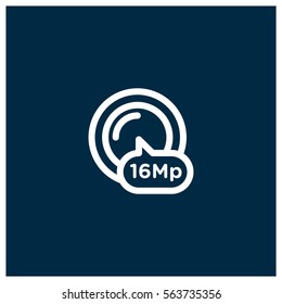 16 megapixel camera vector icon