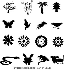 16 Nature icons in black/Nature icons/vector