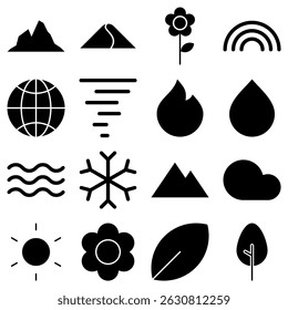 16 Nature Icons vector symbol