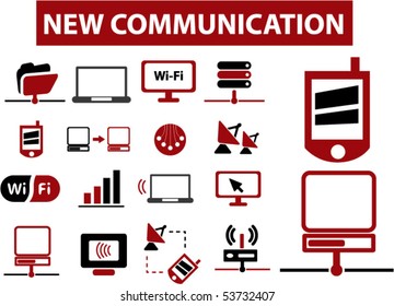 16 new communication signs. vector