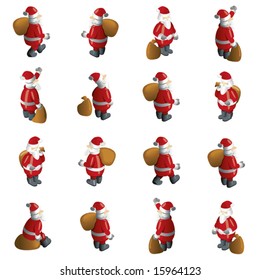 16 nice vector santas - Useful as tile for backgrounds