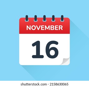 16. November - Kalendersymbol - Vektorgrafik
