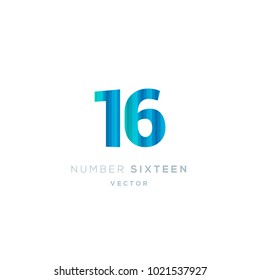 16 Number logo letter style vector template