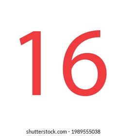 16 NUMBER SIMPLE CLIP ART VECTOR