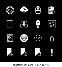 16 object icons with sword and puzzle in this set