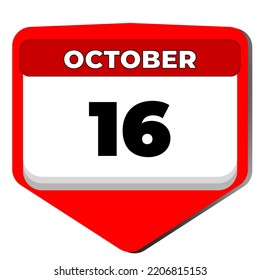 16 October vector icon calendar day. 16 date of October. Sixteenth day of October. 16th date number. 16 day calendar. Sixteen date. Cyprus Independence Day, Palio di Siena