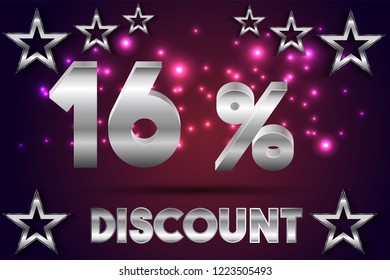16% off discount promotion sale,  sale promo marketing.