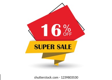 16% off discount promotion sale,  sale promo marketing.