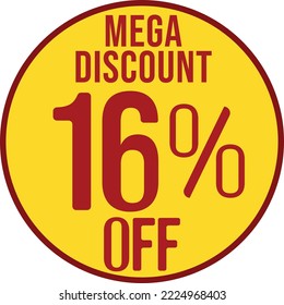 16 off special offer discount, mega discount,