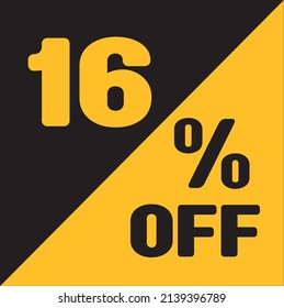 Up To 16% Off Special Offer sale sticker black and gold, vector illustration