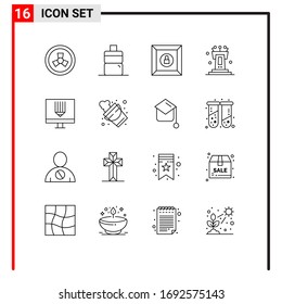 16 Outline concept for Websites Mobile and Apps bucket; development; pedestal; design; coding Editable Vector Design Elements