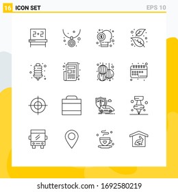 16 Outline concept for Websites Mobile and Apps bulb; nature; capitalist; leaf; ash Editable Vector Design Elements