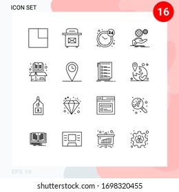 16 Concepto de esquema para los portales móviles y cartón de aplicaciones de los sitios web; libro; abierto; servicios; elementos de diseño de vectores editables de ideas