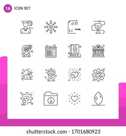 16 Concepto de esquema para el estado de los sitios web móviles y aplicaciones; enfermedad; siembra; html; elementos de diseño de vectores editables de desarrollo
