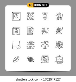 16 Outline concept for Websites Mobile and Apps bell; manager; ring; labour; engineer Editable Vector Design Elements