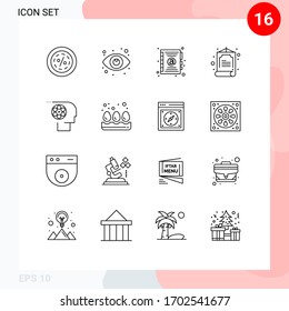 16 Outline concept for Websites Mobile and Apps film; zhihu; seo; chinese; contact Editable Vector Design Elements